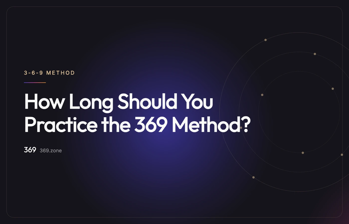 Illustration for “How Long Should You Practice the 369 Method?”