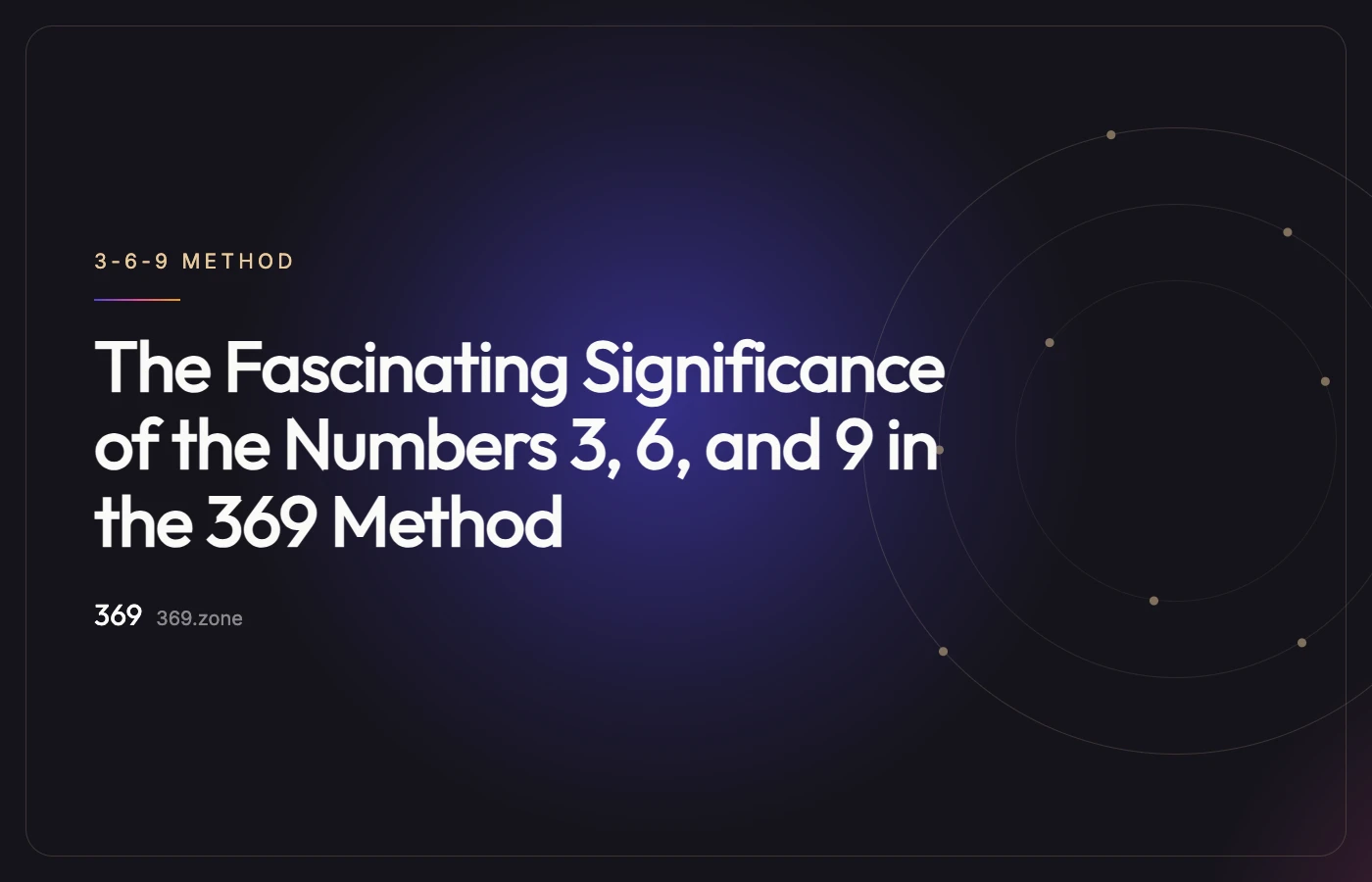 Illustration for “The Fascinating Significance of the Numbers 3, 6, and 9 in the 369 Method”